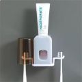 Multifunctional Toothbrush Holder with Built-in Toothpaste Dispenser 2 Cups