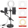 Mobile Phone Stand Ring Light 16cm with Microphone Holder