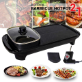 2 in 1 Electrical Barbecue Hotpot -Black