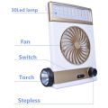 4 IN 1- Multifunction portable Solar rechargeable fan with LED lamp/ flashlight/DC OUT