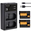 K&F Concept Dual EN-EL15 Battery + Charger Kit for Nikon Cameras