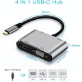 4-in 1 Hub Type C to PD/4k HDMI/VGA/USB for MacBook/Type C PC