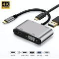 SWEG Gadgets 4-in 1 Hub Type C to PD | 4k HDMI | VGA | USB for MacBook Type-C PC