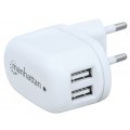 Manhattan PopCharge Home - Europlug C5 USB Wall Charger with Two Ports