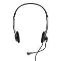 Port Stereo Headset with Mic with 1.2m Cable|1 x 3.5mm|Volume Controller - Black