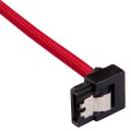 Corsair Premium Sleeved SATA 6Gbps 30cm 90degree Connector Cable Red