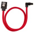 Corsair Premium Sleeved SATA 6Gbps 30cm 90degree Connector Cable Red