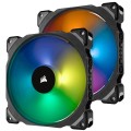 Corsair ML140 PRO RGB LED 140MM PWM Premium Magnetic Levitation Fan Dual Fan Pack with Lighting N...