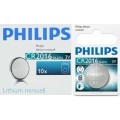 Philips Minicells Battery CR2016 Lithium-Sold as Box of 10, Retail Box , No Warranty