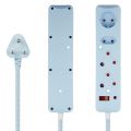 SWITCHED 4 Way Medium Surge Protected Multiplug 0.5M Braided Cord Blue