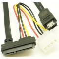 UniQue 4pin Power (Molex) Plug to SATA 15pin Power Socket Cable - combined with SATA 7pin data ca...