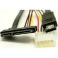 UniQue 4pin Power (Molex) Plug to SATA 15pin Power Socket Cable - combined with SATA 7pin data cable