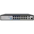 16 Port Fast Ethernet AI PoE Switch 2GE/1SFP Uplink