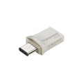 Transcend 128GB Jetflash 890 USB-C &amp; USB 3.1 OTG Flash Drive - Silver