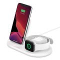 BELKIN BOOSTCHARGE 3-in-1 Wireless Charger for Apple iPhone 14/13/12 Apple Watch and AirPods - White
