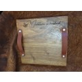 Kiaat Cheese Board with Leather Handles