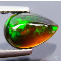 1.06ct Natural  Rainbow Fire Red Black Opal