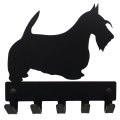 Scottish Terrier Key Rack & Leash Hanger 5 Hooks V1 - Black