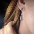 Crystal point drop earrings