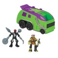 Teenage Mutant Ninja Turtles Micro Mutant Trash Truck Super Ninja Donnie &amp; Robotic Foot Soldier