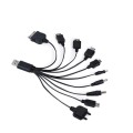 USB Multi/Universal Charger Cable 10 in 1  (Black)