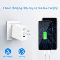 USB Type-C PD Power Delivery and Quick Charge QC3.0 30W AC Wall Charger Adapter  - White