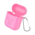 Protective Silicone Cover for Apple AirPods Charging Case with Detachable Clip Light Pink