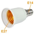 E14 Male to E27 Female Socket Holder Bulb Lamp Adapter - 5 Pack