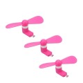 Portable Micro USB Fan (works with most Smart Phones with Micro USB) - Pink (3 Pack)