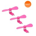 Portable Micro USB Fan (works with most Smart Phones with Micro USB) - Pink (3 Pack)