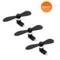 Portable Micro USB Fan (works with most Smart Phones with Micro USB) - Black (3 Pack)