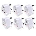 European USA UK Multi Plug to South African Power Converter - White (6 Pack)