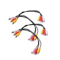 3 RCA Male To 6 RCA Female Splitter AV Cable - 2 Pack