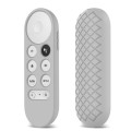 Silicon Remote Control Cover Case for Google Chromecast 2020 Light Grey