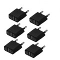 USA To European South African Power Plug Converter (2 Round-Pin Plug) - 6 pack