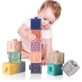 Silicone Toy Blocks (12 Pieces) - Sensory Textures / Animals / Fruits / Numbers