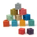 Silicone Toy Blocks (12 Pieces) - Sensory Textures / Animals / Fruits / Numbers