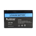 UNIROSS 12V / 7Ah (7A Discharge) Lithium LifePO4 Battery - compatible with Alarms / CCTV (3 Year War