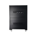 Steel Battery Cabinet with Wheels (C4) - Holds 4 x100Ah Batteries (Black)