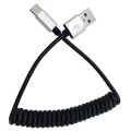 Micro USB coiled cable - 2.1A output (1M) Black