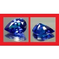 Sapphire [Created] - Blue Faceted Pear Shape - 28.05cts