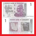 ZIMBABWE 1 Dollar Banknote Serial AE6178512