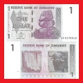 ZIMBABWE 1 Dollar Banknote Serial AE6178519