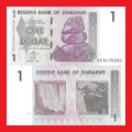 ZIMBABWE 1 Dollar Banknote Serial AE6178520