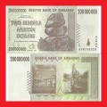 ZIMBABWE 200 Million Dollar Banknote Serial AA4735323 UNC