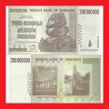 ZIMBABWE 200 Million Dollar Banknote Serial AA4735327 UNC
