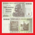 ZIMBABWE 200 Million Dollar Banknote Serial AA4735329 UNC
