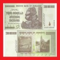 ZIMBABWE 200 Million Dollar Banknote Serial AA4735343 UNC