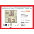 ZIMBABWE 200 Million Dollar Banknote Serial AA4735323 UNC