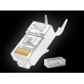 Shielded eZ RJ45 CAT6/CAT7 Network Connector | Push Through Crimp with Loadbar and External Ground